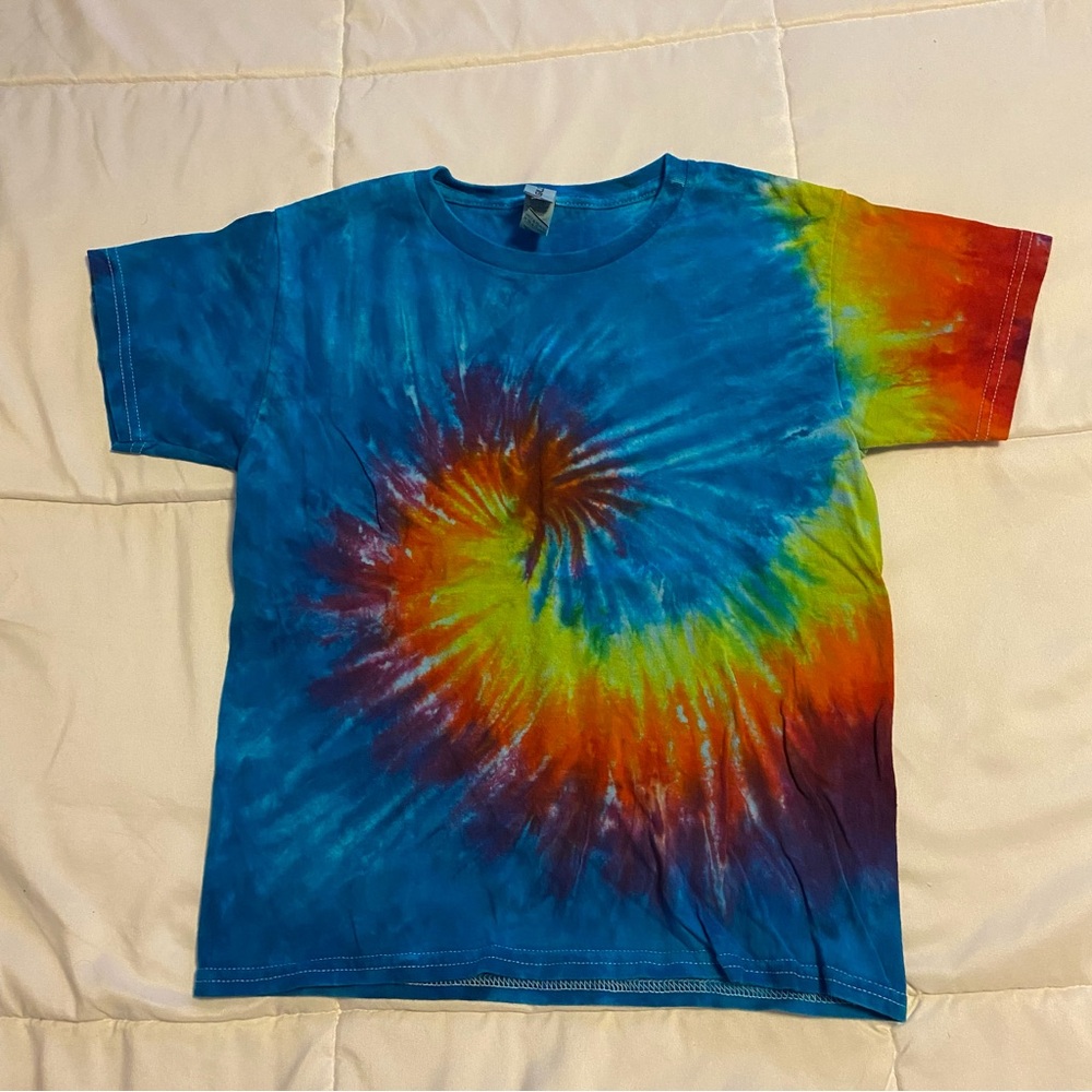 Gildan Kids Tie-Dye Short Sleeve Tee - Blue, Red, Yellow
